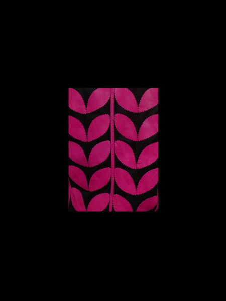 Womens Pink Leather Leaf Poncho